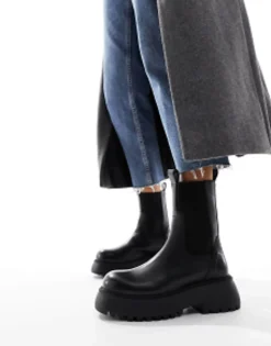 Design Adelaide Leather Chelsea Boots In Black