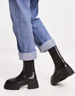 Design Adelphi Premium Leather Chelsea Boots In Black