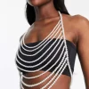 Design Body Harness With Layered Graduated Pearl Design