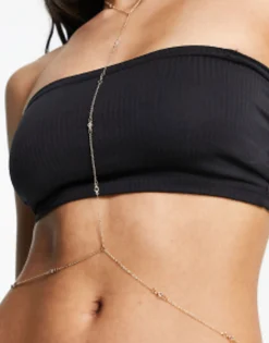 Design Body Harness With Crystal In Tone