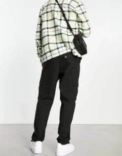 Design Cargo Tapered Trousers In With Toggles