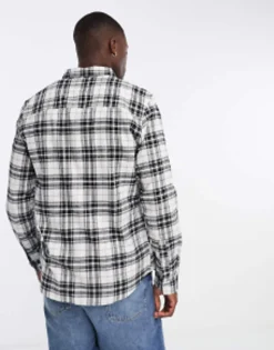 Design Check Shirt In Black And