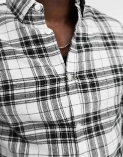 Design Check Shirt In Black And