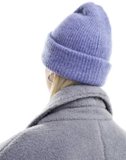 Design Chunky Double Roll Beanie In Blue