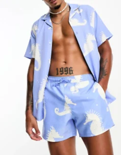 Design Co-Ord In Seahorse Print