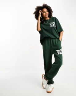 Design Co-Ord With La Graphic In Washed Green