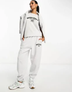 Design Co-Ord With West Coast Graphic In Ice Marl