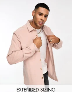 Design Cord Overshirt With Double Pockets In