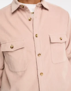 Design Cord Overshirt With Double Pockets In