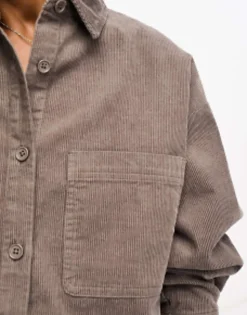 Design Cord Oversized Shirt In