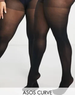 Design Curve 2 Pack 60 Denier Tights In Super Stretch Fit In
