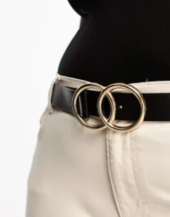 Design Curve Bevelled Double Circle Waist And Hip Belt In Metal Work