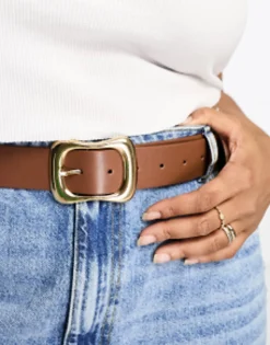 Design Curve Wavy Buckle Waist And Hip Jeans Belt In