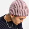 Design Distressed Beanie In Lilac