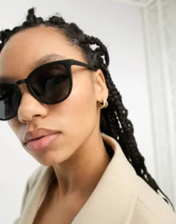 Design Fine Frame Round Sunglasses In