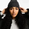 Design Fisherman Rib Beanie Hat In Polyester - Grey