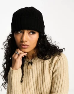 Design Fisherman Rib Beanie Hat In Polyester In