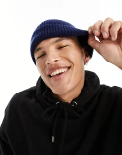 Design Fisherman Ribbed Beanie In