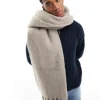 Design Fluffy Blanket Scarf In Grey