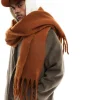 Design Fluffy Blanket Scarf In Brown