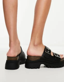 Design Fresno Chunky Flat Sandals With Hardware