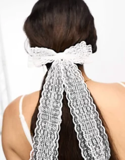 Design Hairband With Lace Bow Detail In