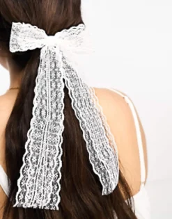 Design Hairband With Lace Bow Detail In