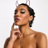 Design Halloween Headband With Crystal Devil Horns