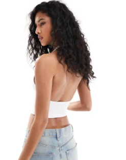 Design Halter Neck Crop Top In 2 Pack Save