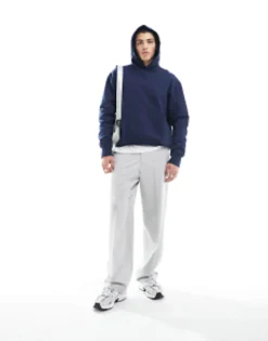 Design Heavyweight Oversized Hoodie In Navy - Navy