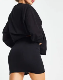 Design Jersey Pencil Mini Skirt In