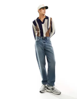 Design Jumper With Notch Neck In Multi Stripe