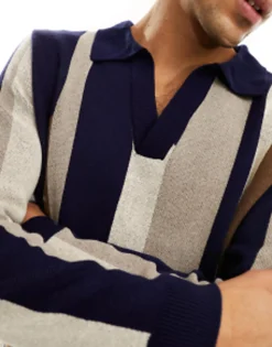 Design Jumper With Notch Neck In Multi Stripe