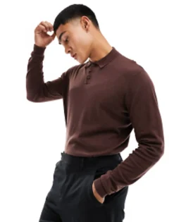 Design Knitted Essential Polo In Green