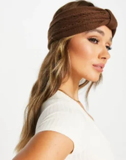 Design Knot Front Headband In In Brown