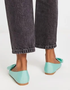 Design Lake Bow Pointed Ballet Flats In