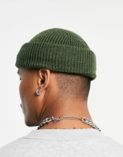 Design Lambswool Mini Fisherman Ribbed Beanie In