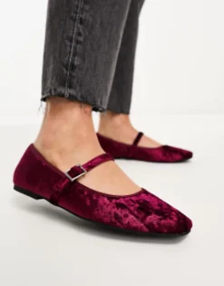 Design League Velvet Mary Jane Ballet In