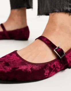 Design League Velvet Mary Jane Ballet In