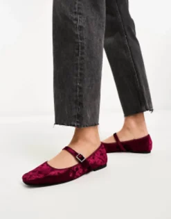 Design League Velvet Mary Jane Ballet In
