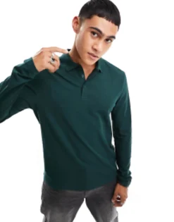 Design Long Sleeve Smart Pique Polo In Green