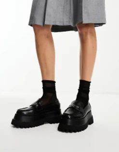 Design Maverick Super Chunky Metal Trim Loafer In