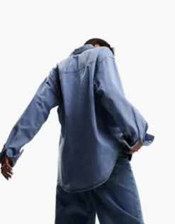Design Minimal Denim Shirt In Lightwash