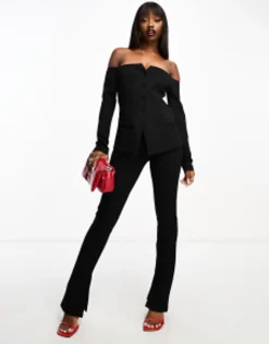 Design Mix & Match Bardot Suit In Black