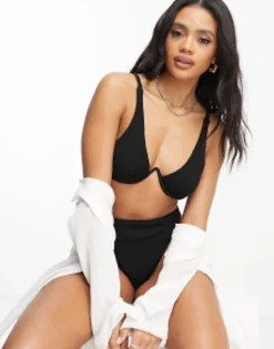 Design Mix And Match Crinkle Monowire Bikini Top In