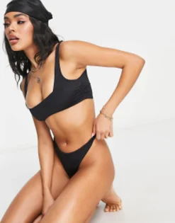 Design Mix And Match Square Neck Crop Bikini Top In
