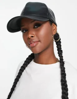 Design Nappa Leather Look Cap In