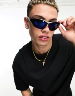 Design Oversized Racer Sunglasses In Gunmetal