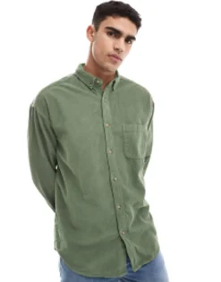 Design Oversized 90S Style Cord Shirt In