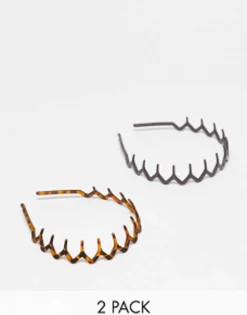 Design Pack Of 2 Hair Comb Headband In Brown And Tort